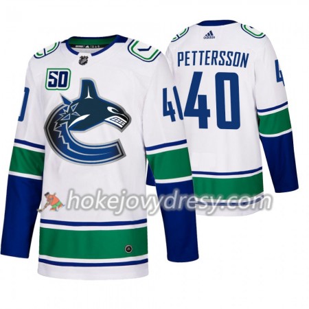 Pánské Hokejový Dres Vancouver Canucks Elias Pettersson 40 50th Anniversary Adidas 2019-2020 Bílá Authentic